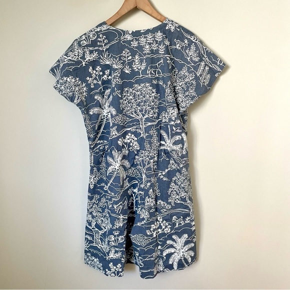 Vintage 60's Ruth Clarage Handprinted Tropical Safari Printed Romper Size Large - Picture 2 of 6